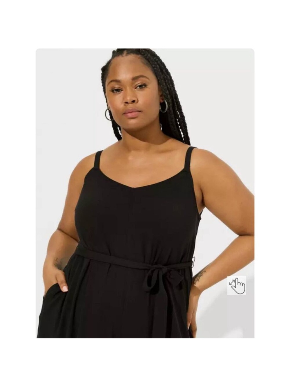 Torrid Cami Culotte Jumpsuit in deep black - Picture 3 of 11